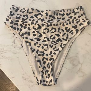 Aerie high cut cheeky bikini bottom, size L